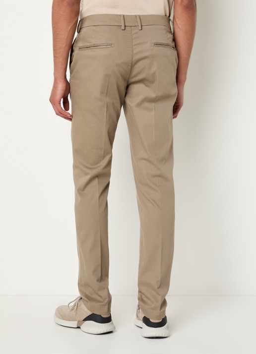 Boggi Milano Slim fit pantalon met steekzakken - achterkant zand