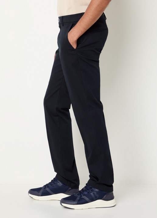 Boggi Milano Slim fit pantalon met steekzakken - detail 3 donkerblauw