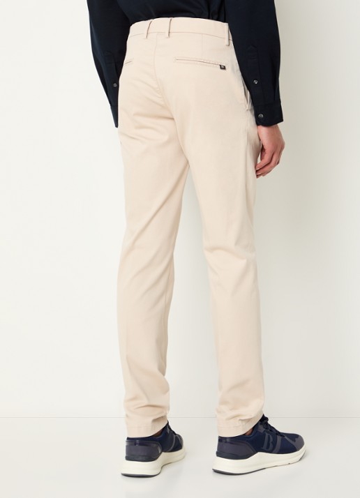 Boggi Milano Slim fit pantalon met steekzakken - achterkant 5 creme