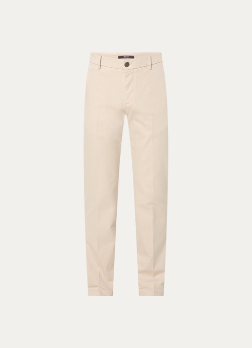 Boggi Milano Slim fit pantalon met steekzakken - voorkant creme