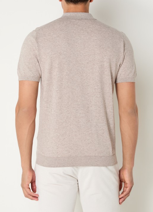 Boggi Milano Slim fit polo in linnenblend - achterkant 3 beige
