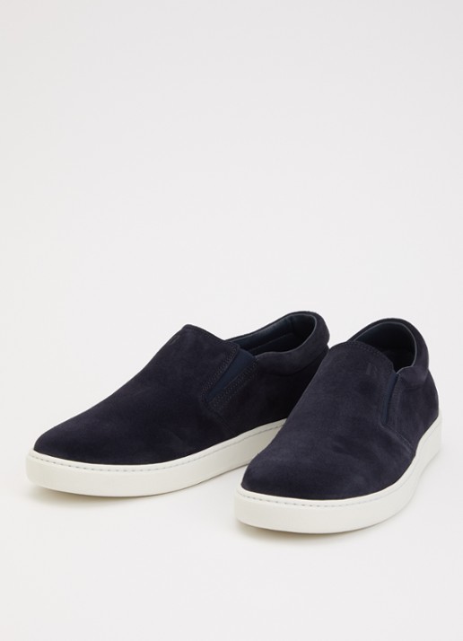 Boggi Milano Slip-on van suède - detail 2 donkerblauw