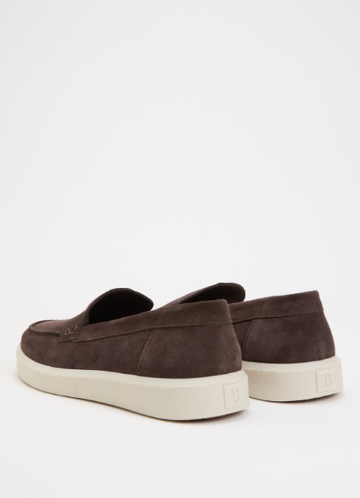 Boggi Milano Slip-on van suède - achterkant donkerbruin