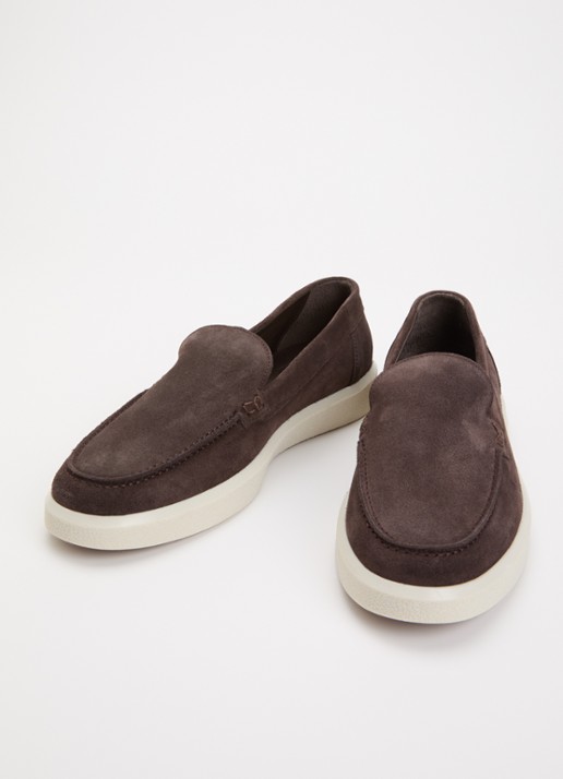 Boggi Milano Slip-on van suède - detail 3 donkerbruin