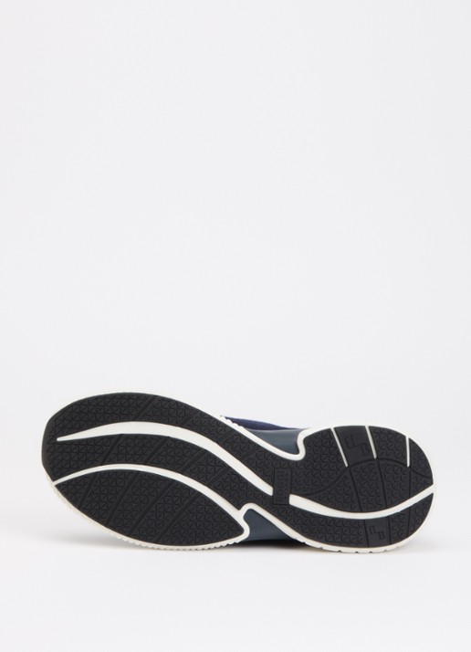 Boggi Milano Sneaker in wolblend met suède details - detail 3 donkerblauw