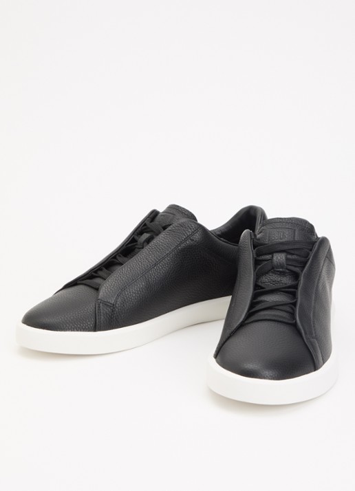 Boggi Milano Sneaker van leer met logo - detail 3 zwart