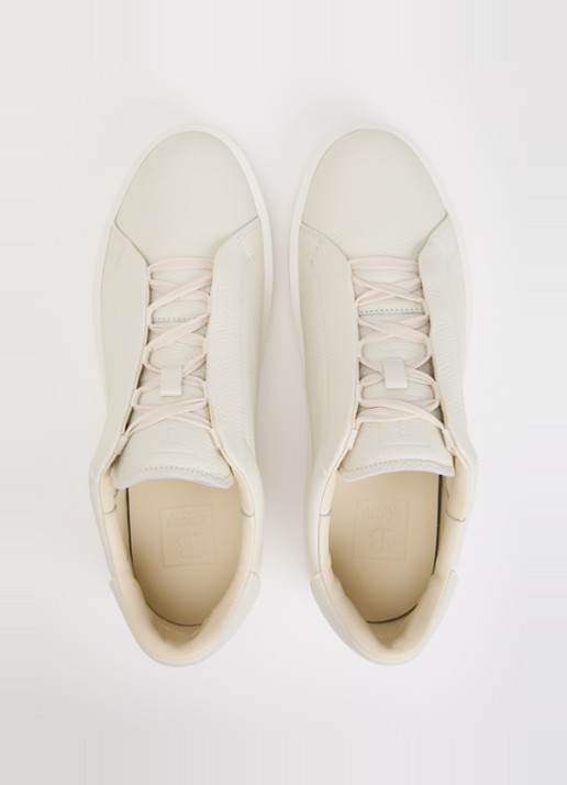 Boggi Milano Sneaker van leer - detail 3 gebroken wit