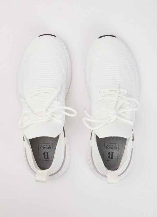 Boggi Milano Sneaker van mesh met logo - detail 4 wit