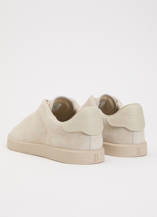 Boggi Milano Sneaker van suède - achterkant 5 beige
