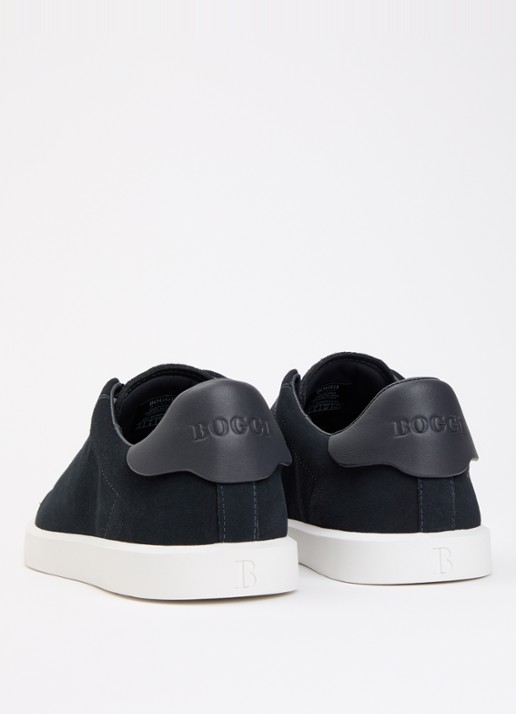 Boggi Milano Sneaker van suède - achterkant donkerblauw