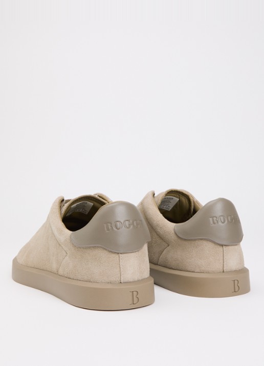 Boggi Milano Sneaker van suède - achterkant 4 beige