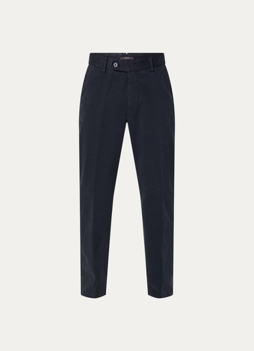 Boggi Milano Straight fit chino met steekzakken - voorkant 2 donkerblauw