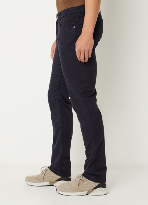 Boggi Milano Straight fit chino met steekzakken - detail 3 donkerblauw