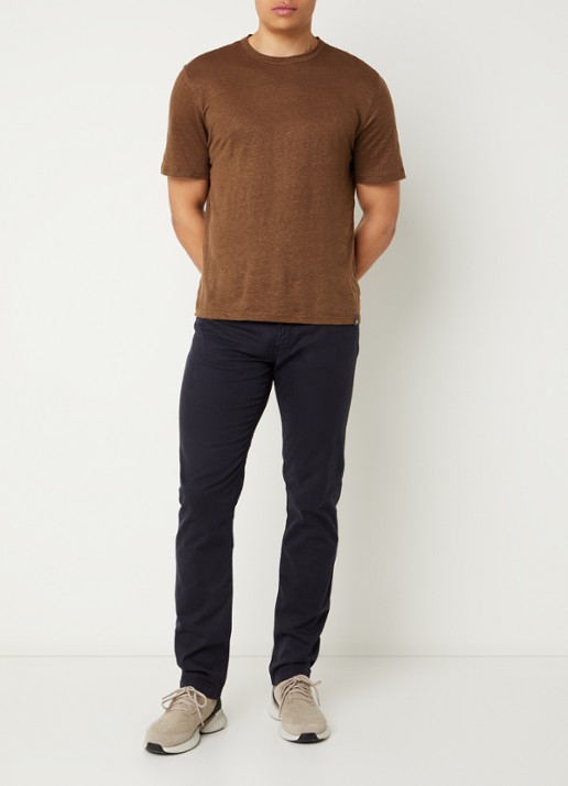 Boggi Milano Straight fit chino met steekzakken - voorkant 5 donkerblauw