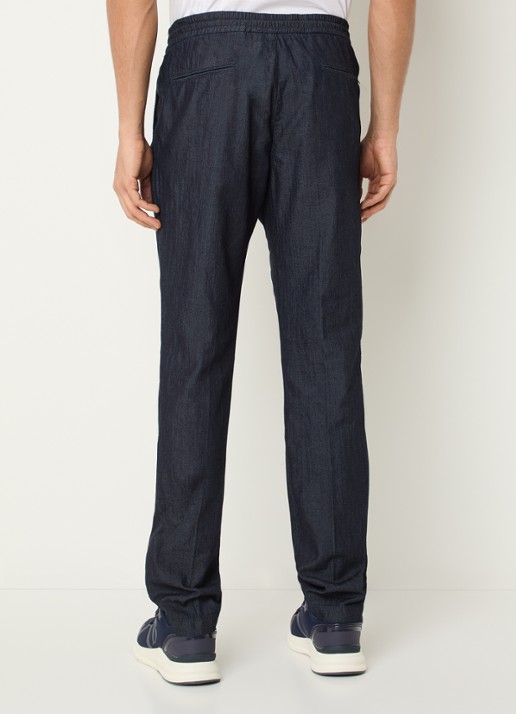 Boggi Milano Straight fit chino met steekzakken - achterkant indigo