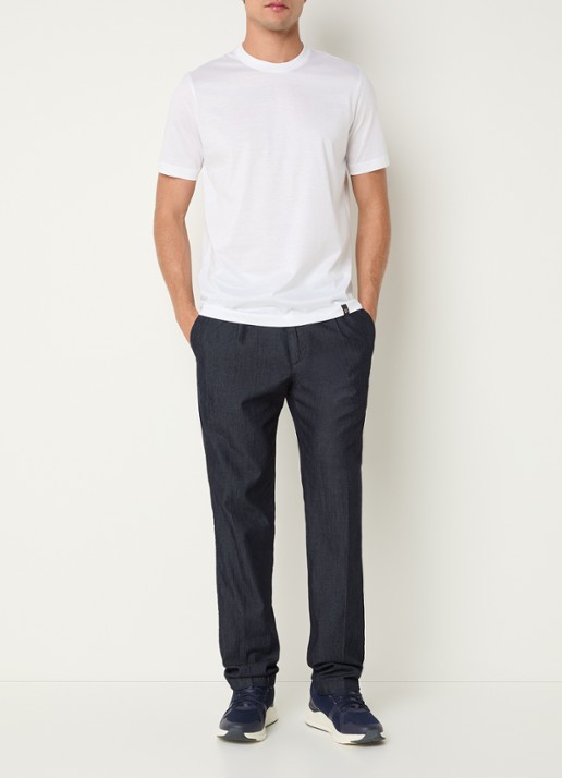 Boggi Milano Straight fit chino met steekzakken - voorkant 5 indigo