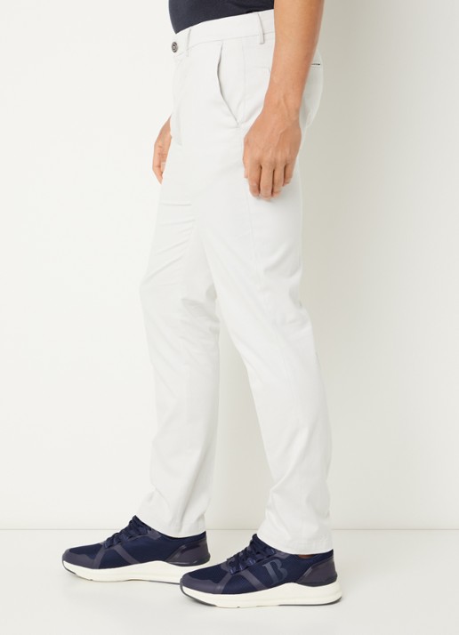Boggi Milano Straight fit chino met steekzakken - detail 5 gebroken wit