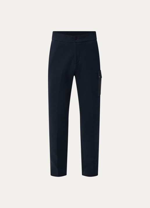Boggi Milano Straight fit chino met steekzakken - voorkant donkerblauw