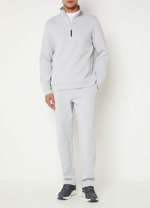 Boggi Milano Straight fit joggingbroek met steekzakken - voorkant 2 lichtgrijs