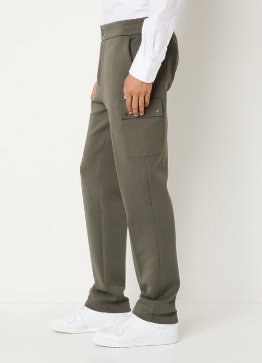 Boggi Milano Straight fit joggingbroek met steekzakken - detail 3 bronsgroen