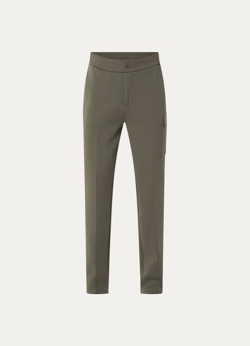Boggi Milano Straight fit joggingbroek met steekzakken - voorkant 4 bronsgroen