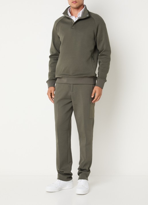 Boggi Milano Straight fit joggingbroek met steekzakken - voorkant 5 bronsgroen
