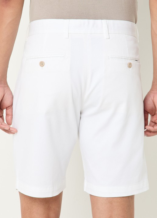 Boggi Milano Straight fit korte broek  met steekzakken - achterkant 3 wit