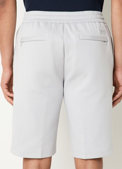 Boggi Milano Straight fit korte broek met steekzakken - achterkant lichtgrijs