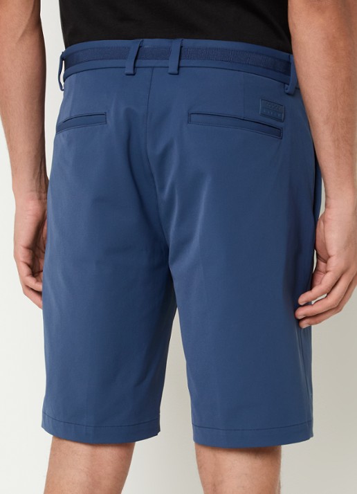 Boggi Milano Straight fit korte broek met steekzakken - achterkant donkerblauw