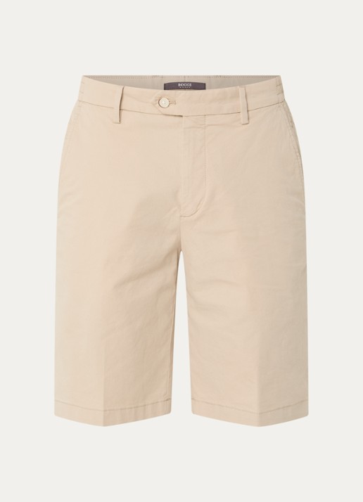 Boggi Milano Straight fit korte chino met steekzakken - voorkant 2 creme