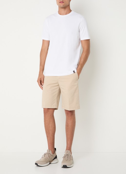 Boggi Milano Straight fit korte chino met steekzakken - voorkant 3 creme