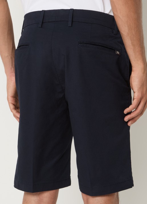 Boggi Milano Straight fit korte chino met steekzakken - achterkant 4 donkerblauw