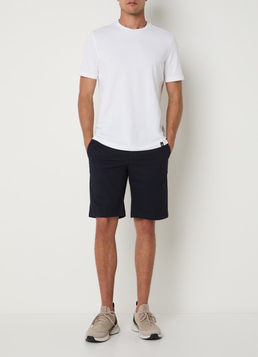 Boggi Milano Straight fit korte chino met steekzakken - voorkant 2 donkerblauw