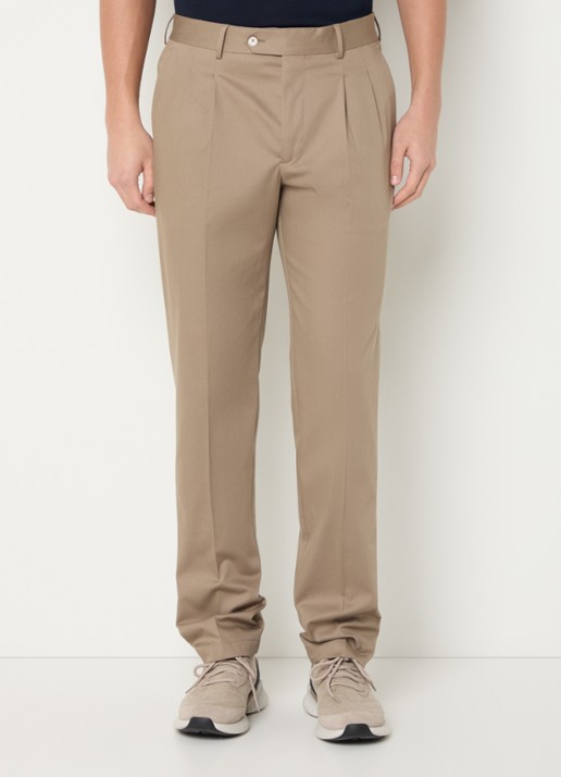 Boggi Milano Straight fit pantalon met persplooi en steekzakken