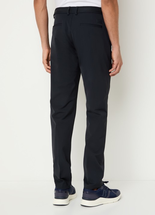 Boggi Milano Straight fit pantalon met steekzakken - achterkant donkerblauw