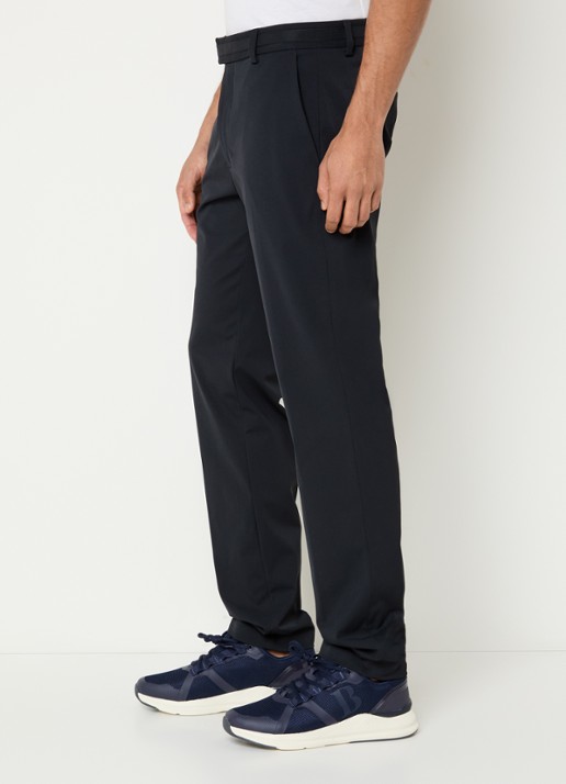 Boggi Milano Straight fit pantalon met steekzakken - detail 5 donkerblauw
