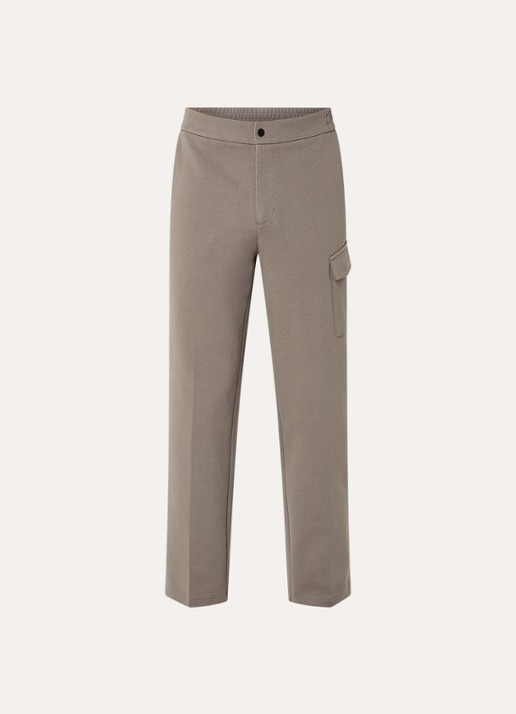 Boggi Milano Straight fit pantalon met steekzakken - voorkant grijs
