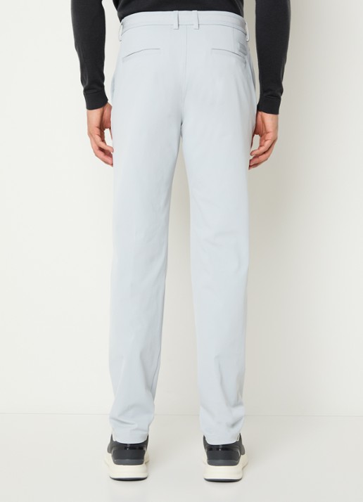 Boggi Milano Straight fit pantalon met steekzakken - achterkant lichtgrijs