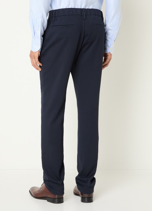 Boggi Milano Straight fit pantalon met steekzakken - achterkant 3 donkerblauw