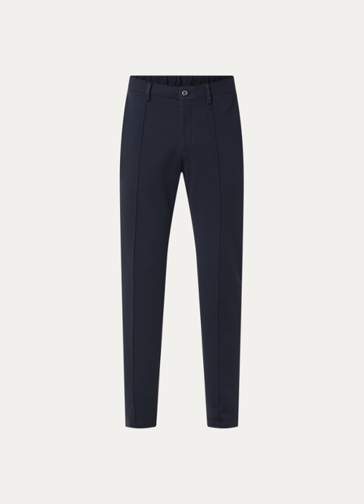 Boggi Milano Straight fit pantalon met steekzakken - voorkant 4 donkerblauw