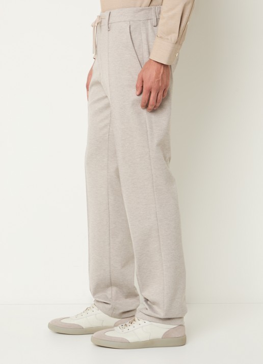 Boggi Milano Straight fit pantalon met trekkoord en steekzakken - detail 5 creme