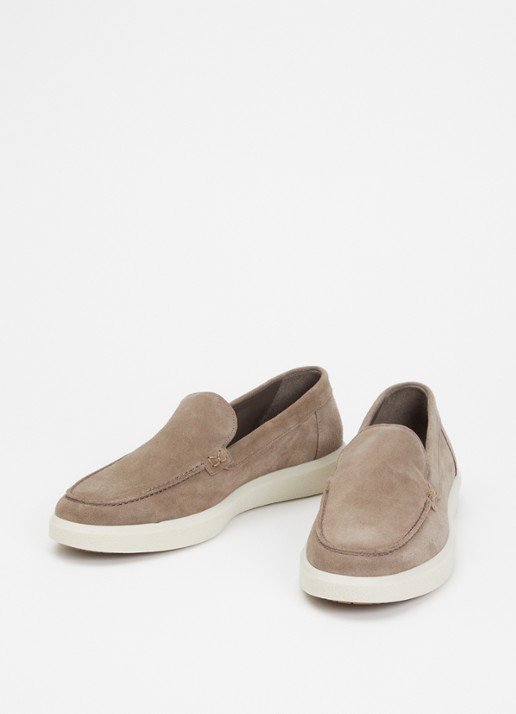 Boggi Milano Stratus slip-on van suède - detail lichtbruin