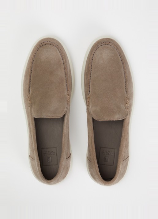 Boggi Milano Stratus slip-on van suède - detail 2 lichtbruin