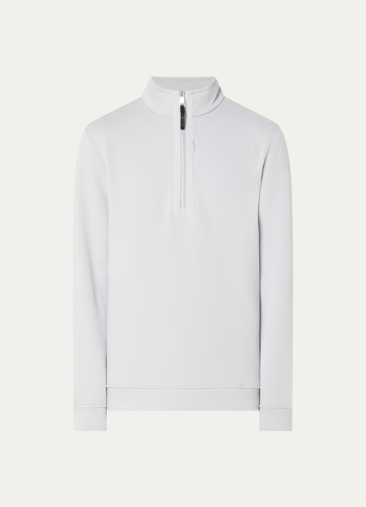Boggi Milano Sweater met halve rits - voorkant lichtgrijs