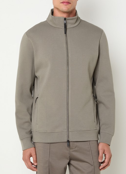 Boggi Milano sweatvest met opstaande kraag en steekzakken