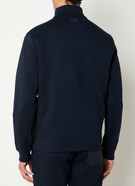 Boggi Milano Sweatvest met ritszakken - achterkant donkerblauw