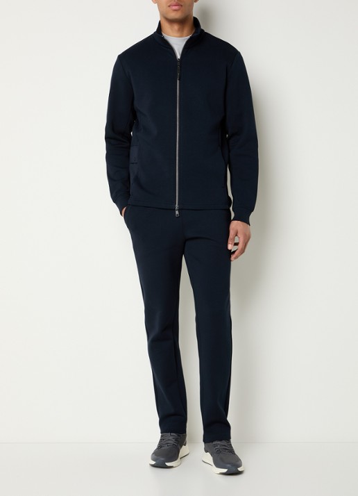 Boggi Milano Sweatvest met ritszakken - voorkant 3 donkerblauw