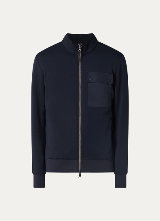 Boggi Milano Sweatvest met ritszakken - voorkant 3 donkerblauw