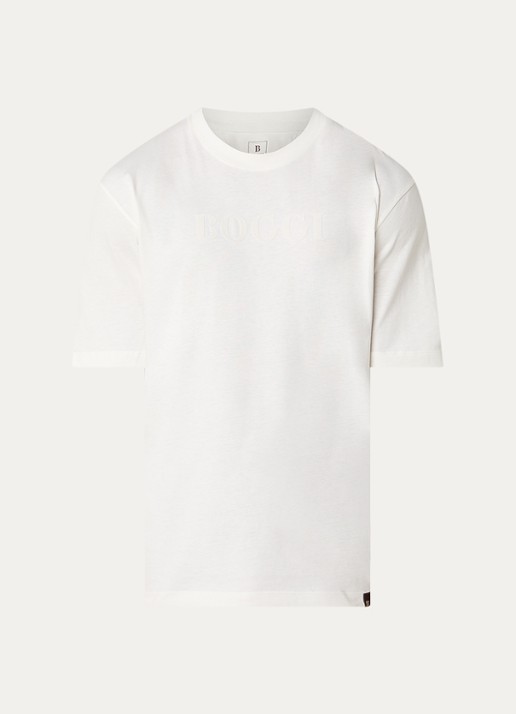 Boggi Milano T-shirt met logoprint - voorkant wit