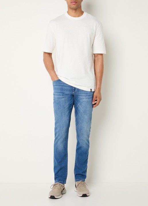 Boggi Milano T-shirt met logoprint - voorkant 2 wit